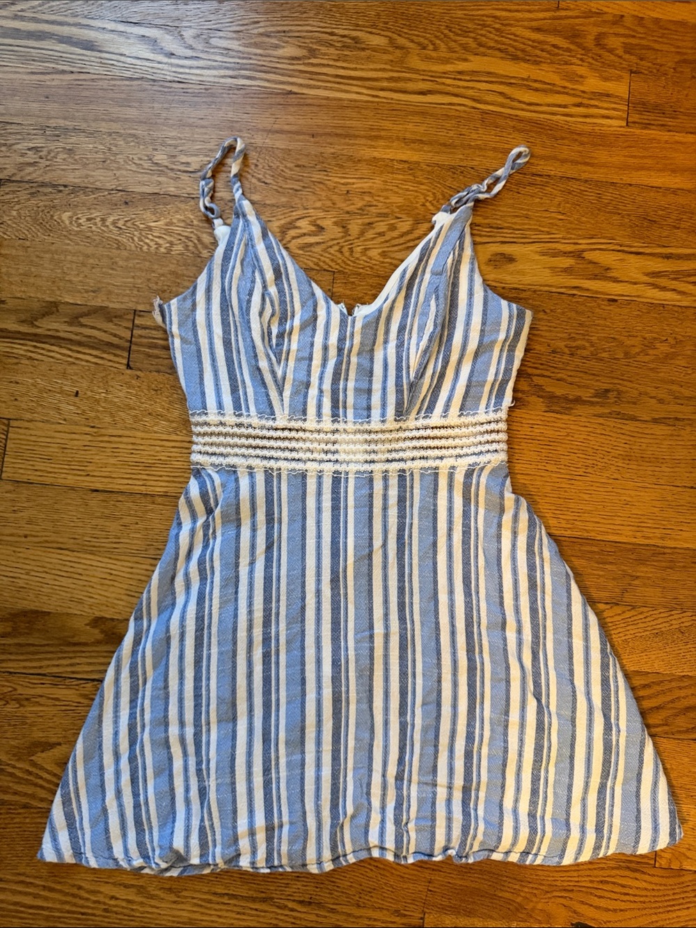 Speechless Blue and White Striped Spaghetti-Strap Dress